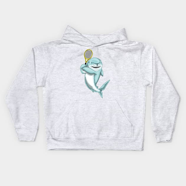 Shark Tennis Tennis racket Kids Hoodie by Markus Schnabel